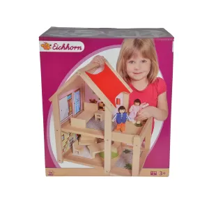 Айхорн - Дървена къща с две кукли; 22,5x36x41cm
