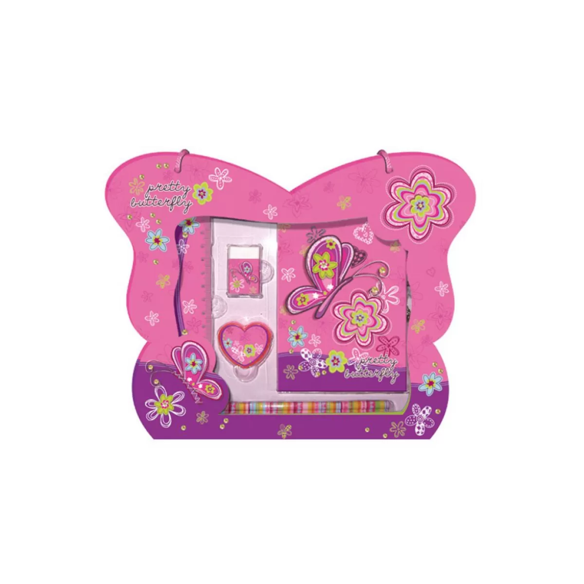 Детска чантичка - розова пеперуда с таен дневник