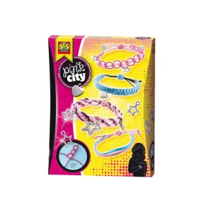 Комплект за плетени гривни SES Pink City