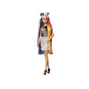 Кукла Barbie - Игрален комплект прическа с цветовете на дъгата