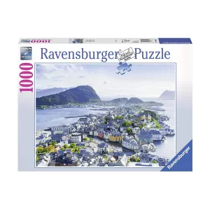 Пъзел Ravensburger 1000 ел. - Гледка над Олесунд, Норвегия