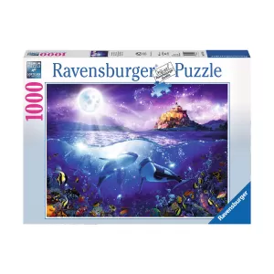 Пъзел Ravensburger 1000 ел. - Китове на лунна светлина