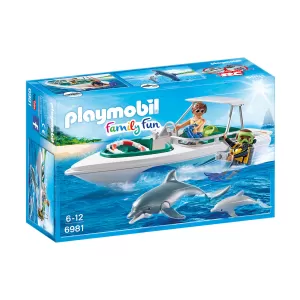 Playmobil - Моторна лодка с екип за гмуркане